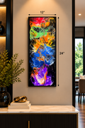 Colorful Abstract Fluid Art Canvas Painting.