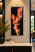 Colorful Large Abstract Fluid Art Canvas Painting 12”x24”
